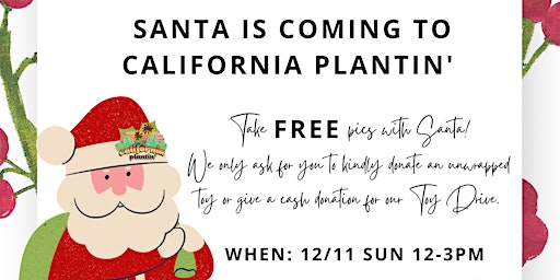 Free Pics with Santa/ Holiday Popup/ Toy Drive