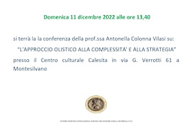 Conferenza della Prof.ssa Antonella Colonna Vilasi