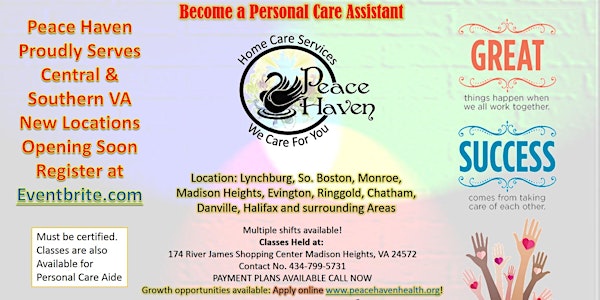 Personal Care Assistant Classes