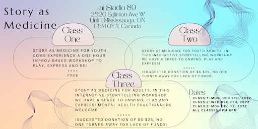 Story as Medicine at Studio.89 Community Classes - (In-Person)