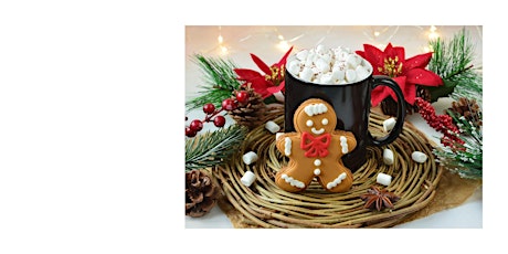 Gingerbread person decorating candle workshop with hot chocolate bar