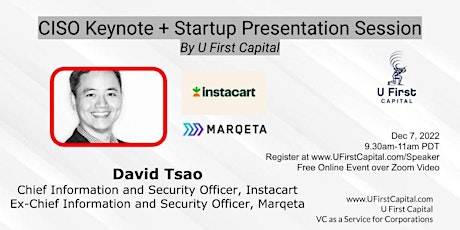CISO Keynote + Startup Presentation Session By U First Capital primary image