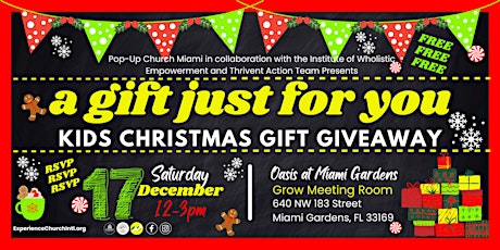 Pop-Up Church Miami Kids Christmas Gift Giveaway