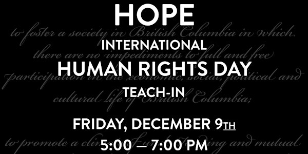 Human Rights Day Teach In