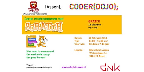 CoderDojo Assen 16e Editie - Leren programmeren met Scratch