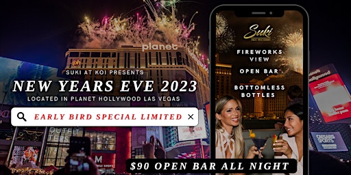 New Years Eve Open Bar ($100 Limited) | FIREWORKS Las Vegas Strip View!
