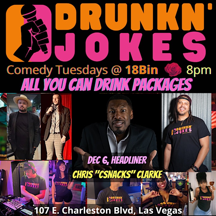 DRUNKN' JOKES Comedy Night at 18bin Las Vegas Arts District image