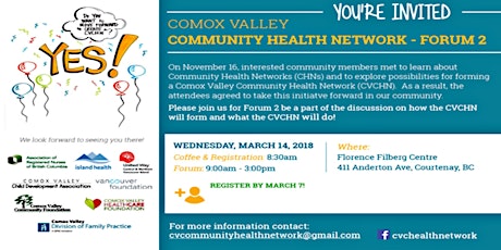 Comox Valley Community Health Network Forum #2 primary image