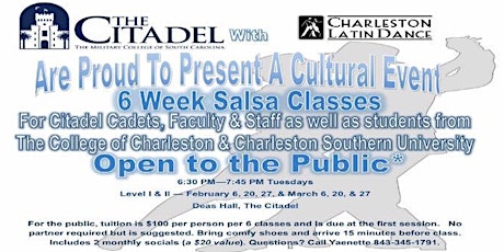 Tuesday 6-Week Salsa(On1) Course at The Citadel! February 2018 primary image