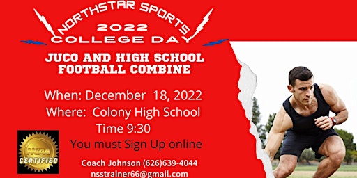 Sign-up 2022 JUCO and high school Combine