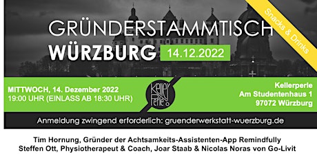 Gründerstammtisch Würzburg 14. Dezember 2022