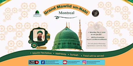 Join us for the Grand Mawlid in Montreal
