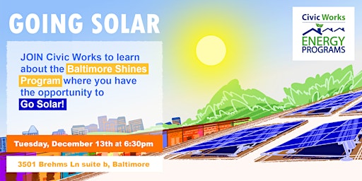 Baltimore Shines Solar Info Session (In Person) - 12/13/22