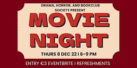 Tri-Society Movie Night, in Aid of the TU Dublin Societies Christmas Appeal