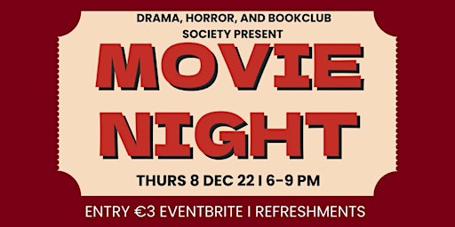 Tri-Society Movie Night, in Aid of the TU Dublin Societies Christmas Appeal