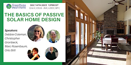 The Basics of Passive Solar Home Design - Free CE Webinar