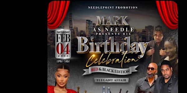Needlepoint Red and black birthday celebration