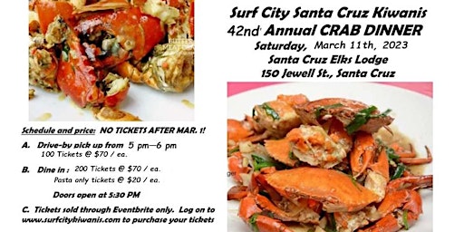 2023 Surf City Kiwanis 42nd Annual Sit-Down Crab Dinner