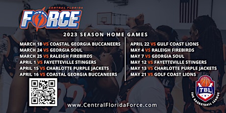 Central Florida Force 2023 Season Games