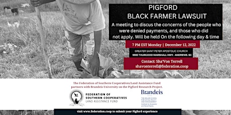 Pigford Black Farmer Lawsuit Meeting- South Carolina