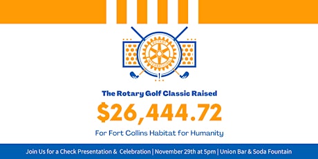 Rescheduled: Rotary Golf Classic Check Presentation & Happy Hour