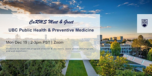 UBC Public Health and Preventive Medicine  Information Session (CARMS 2023)