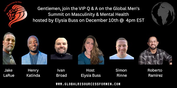 VIP panel Q & A session Global Men's Summit on Masculinity & Mental Health