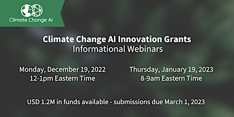 Climate Change AI Innovation Grants: Informational Webinars