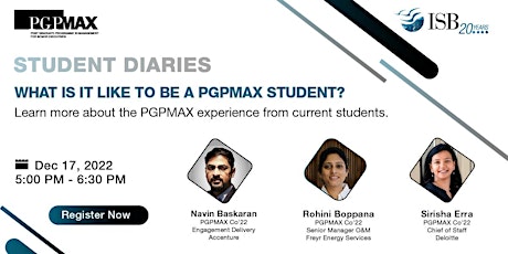 PGPMAX Student Diaries