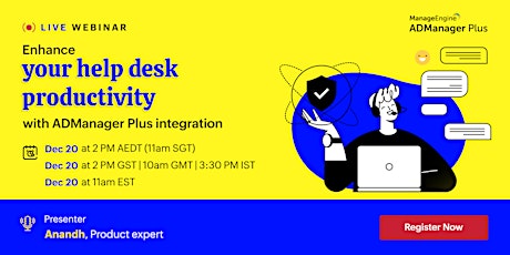 Enhance your help desk productivity with ADManager Plus integration