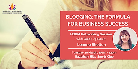 HDBM March Networking: Blogging - The Formula For Business Success  primary image