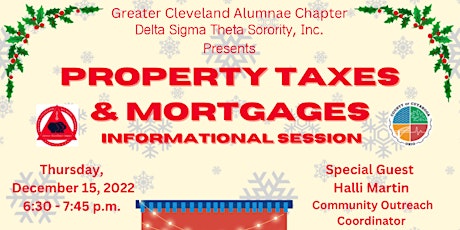 Property Taxes and Mortgages Informational Session