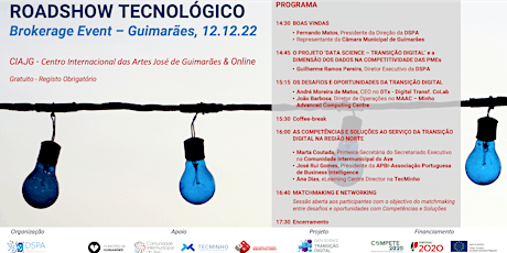 ROADSHOW TECNOLÓGICO // DATA SCIENCE BROKERAGE EVENT @ GUIMARÃES, 12.12.22