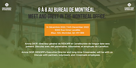 Meet and Greet / 6 à 8 au bureau de Montréal