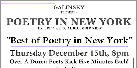 Poetry in New York "Best of 2022 Poets!"