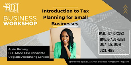 Introduction to Tax Planning for Small Businesses