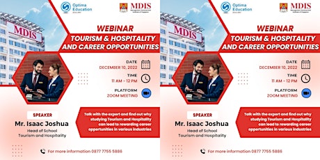 Info Session Hospitality and Tourism, and Career Opportunities