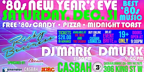 80s NEW YEAR's EVE -- RISKY BUSINESS NIGHT at The Casbah