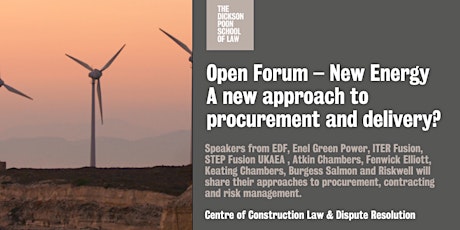 Image principale de Open Forum – New Energy. A new approach to procurement and delivery?
