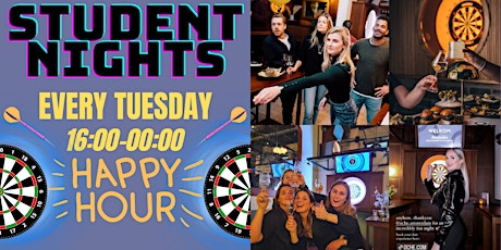 Student Party every Tuesday, Darts and all day Happy Hour!