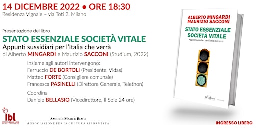 Stato essenziale società vitale - presentazione del libro a Milano