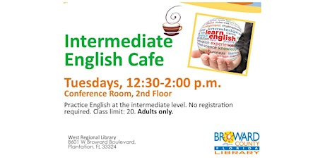 Intermediate English Café - class for those learning English