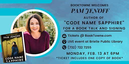 BookTowne & Welcomes Pam Jenoff, Author of "Code Name Sapphire"