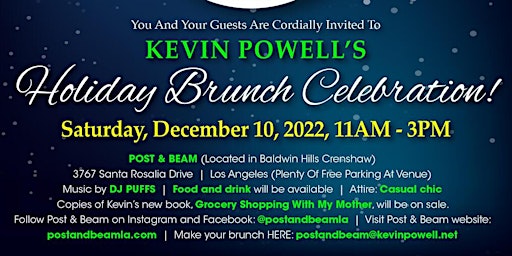Kevin Powell's Los Angeles Holiday Brunch AND New Book Celebration!