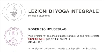 Lezione di Yoga Integrale Lezione di Yoga Integrale