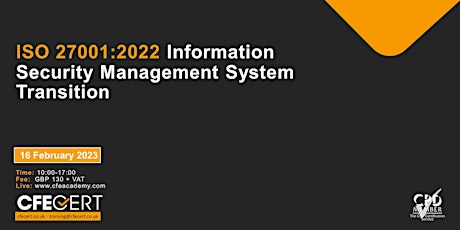 ISO/IEC 27001:2022 Information Security Management System Transition - ₤130