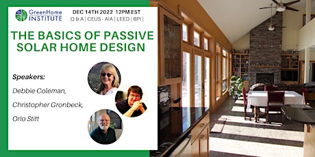 The Basics of Passive Solar Home Design - Free CE Webinar