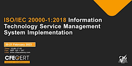 ISO/IEC 20000-1:2018 ITSMS Implementation -  ₤180