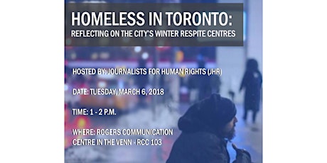 Homeless in Toronto: Reflecting on the City's Winter Respite Centres primary image