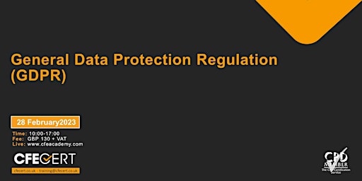 General Data Protection Regulation (GDPR) - ₤130